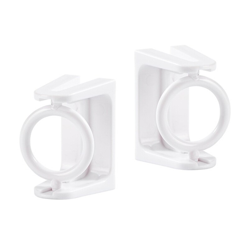 2Pcs Curtain Rod Wall Mount Holders Brackets ABS Plastic Adhesive Wall Hangers