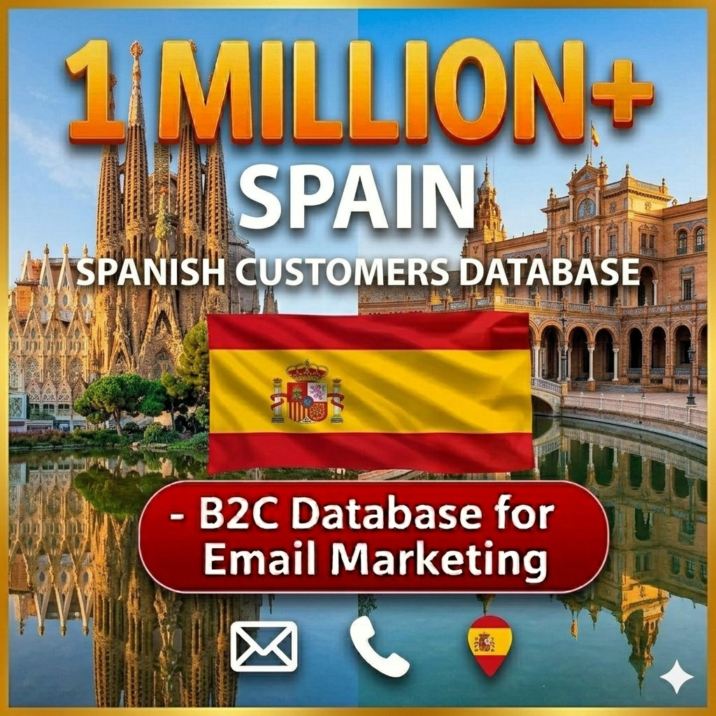 1 Million SPAIN Customers Email Database B2C Contact leads (Digital Download)