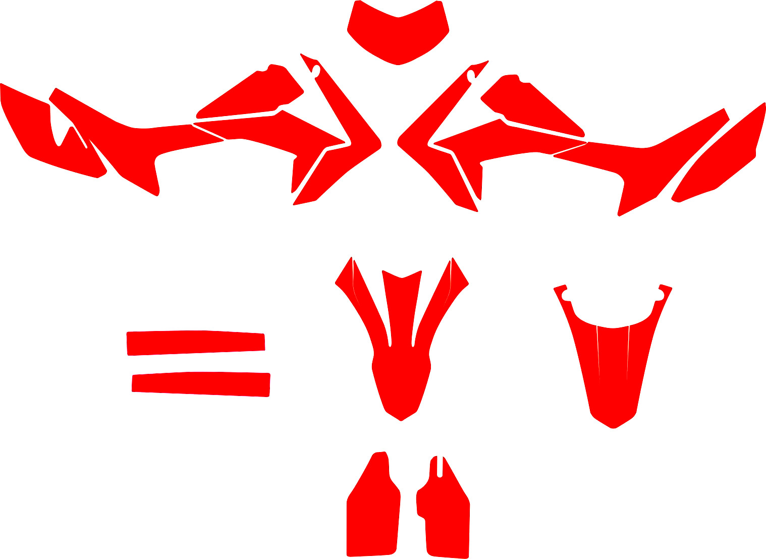 HONDA CRF 250 L 250L 2012 2013 2014 – 2020 vector template a escala real 1:1