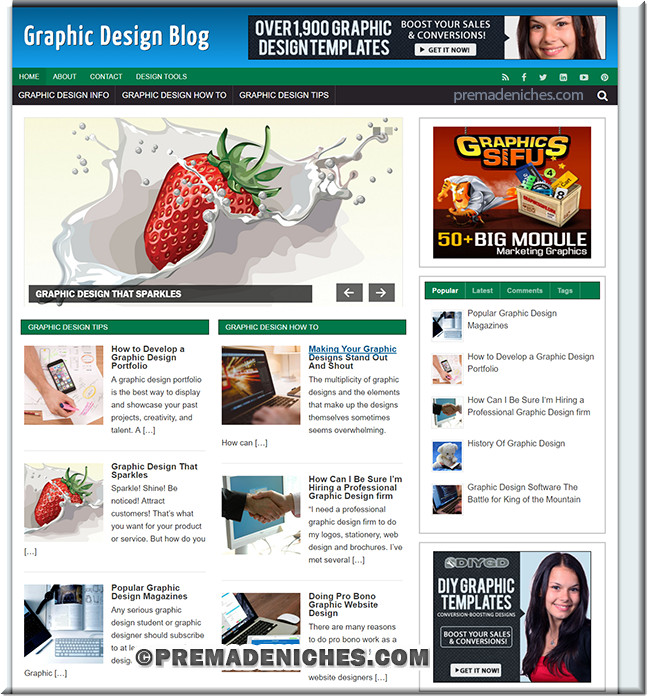 NEW Graphic Designer Niche Ready Made Website Affiliate Income