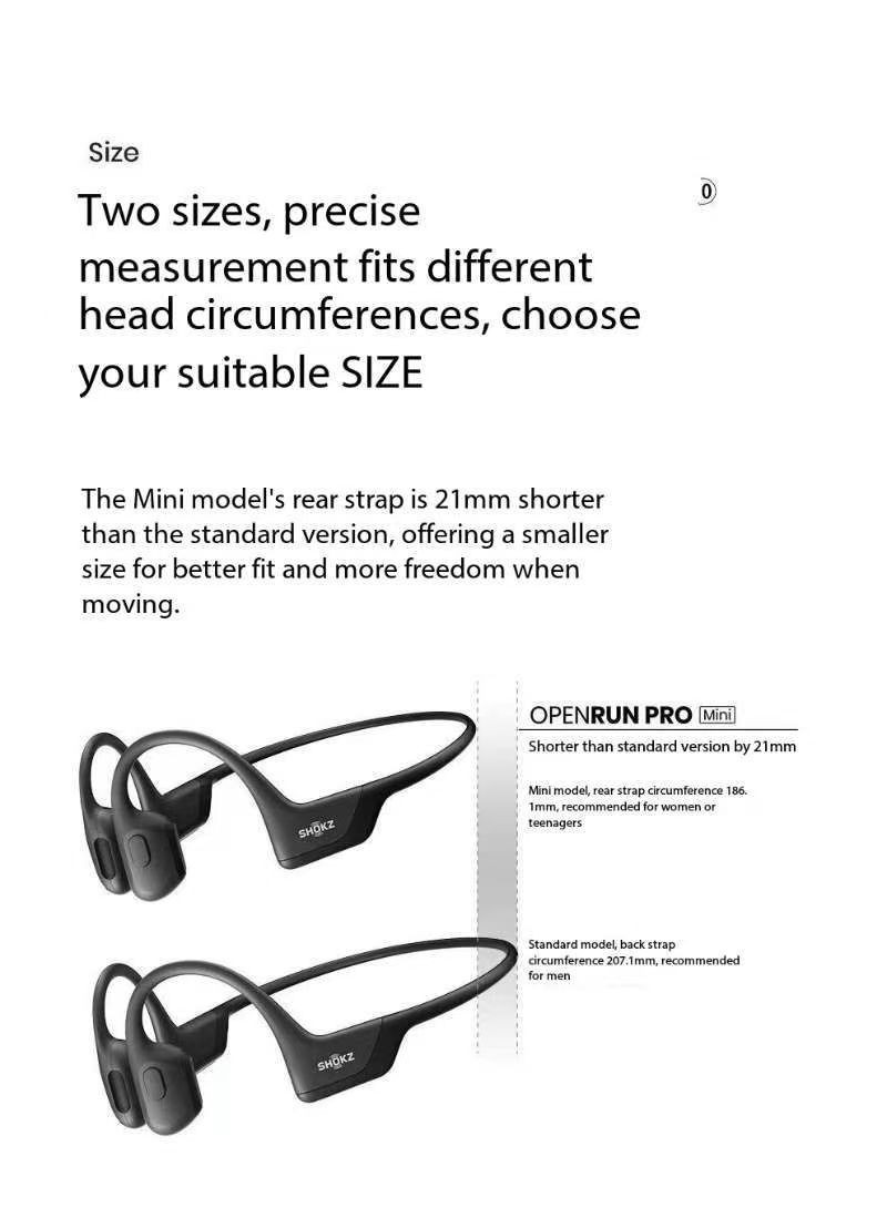 Shokz OpenRun Air Bone Conduction Bluetooth Wireless Open-Ear Headphones S803