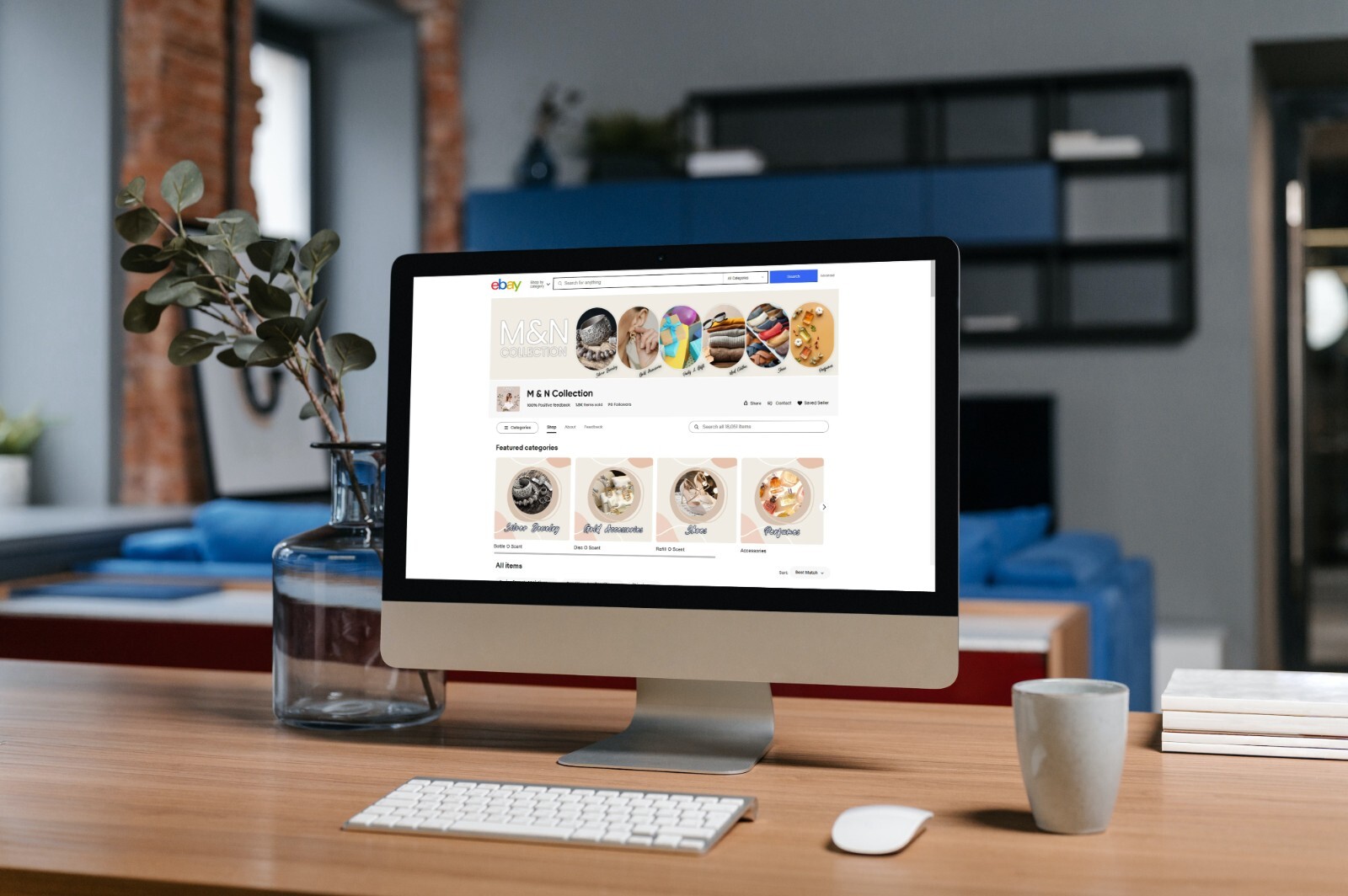 Minimal ebay store template, free logo design and 60 sec video ad for ebay store