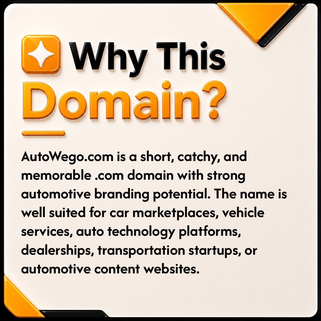 AutoWeGo.com Premium Auto Car Dealership Online Business. DOMAIN NAME FOR SALE.