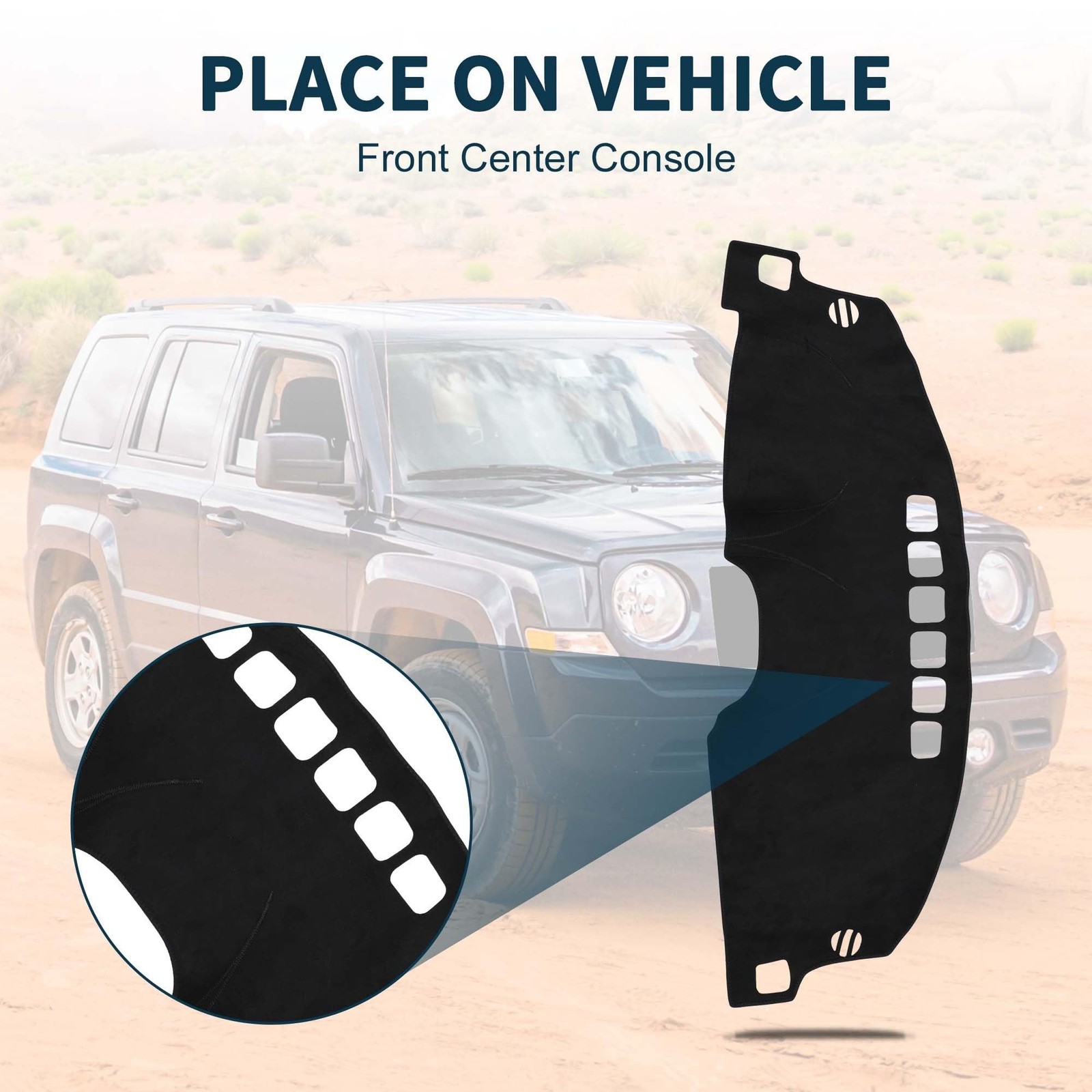 Dash Cover for Jeep Patriot Non-Slip Dash Cover Mat | Front Dash Cover Mat Bl…