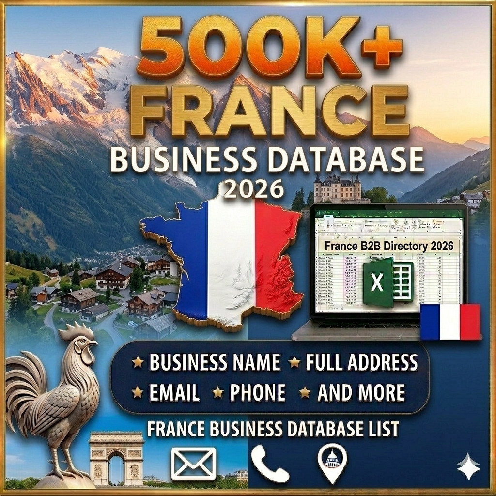 500K French B2B Email Database | B2B France Contact leads (Digital Download)