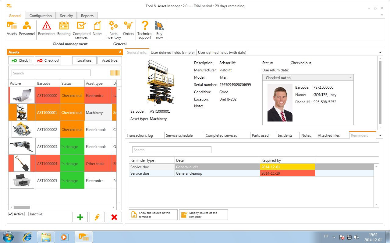 Tool and Asset Management Software – Small to Mid-sized Businesses – Try it free