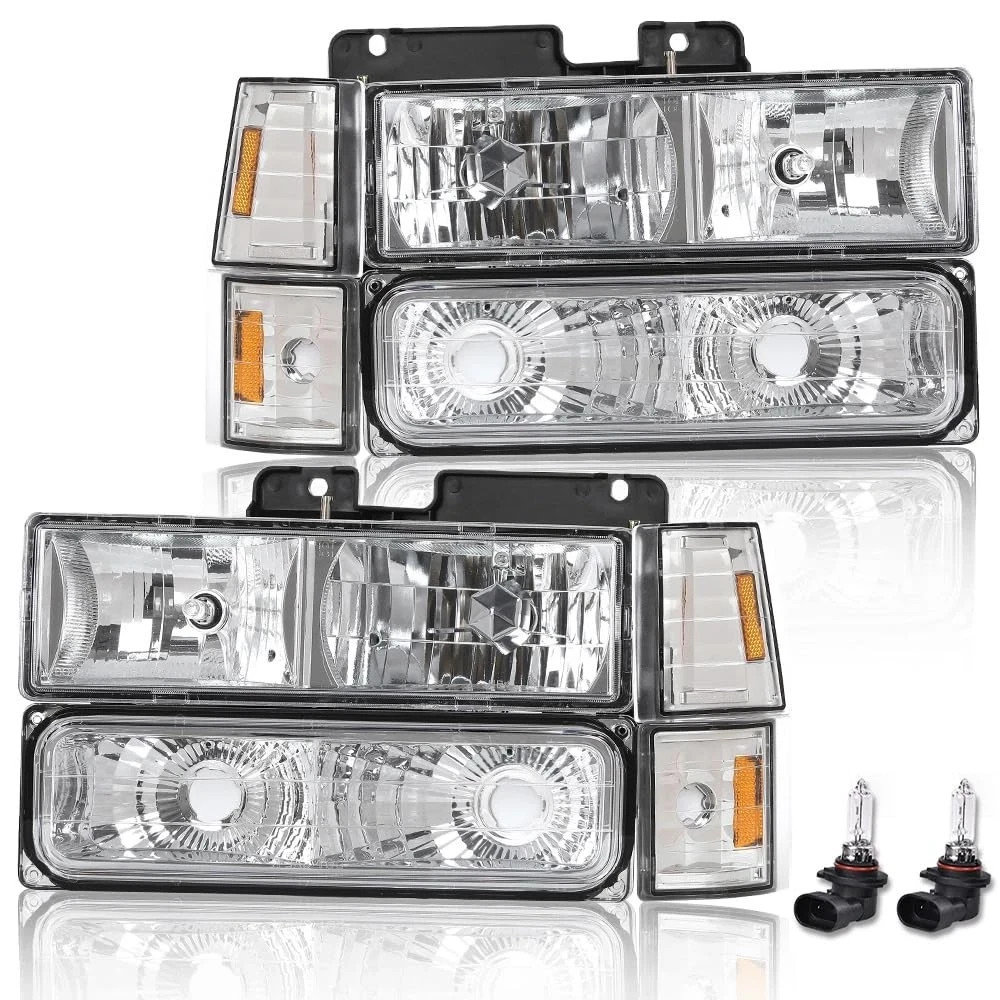 Headlights Assembly w/Bulbs Fit Chevy/GMC Suburban C1500 1994-99
