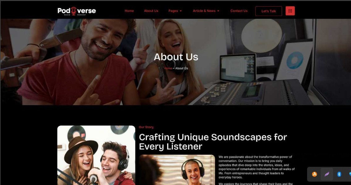 Radio Station and Podcaster Website with 1 free month streaming hosting included
