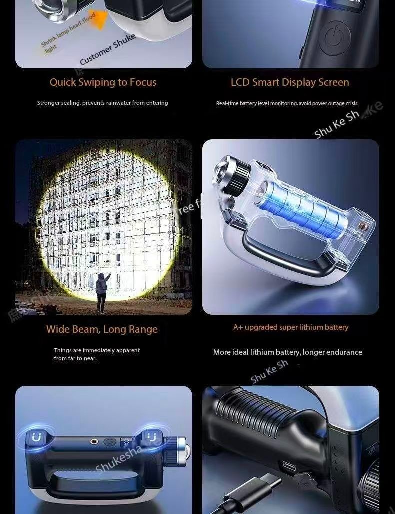 Portable Multifunction Outdoor Flashlight with Strong Light