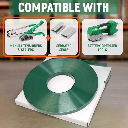 Paclord 5/8″ x 200′ PET Polyester Strapping Coil 1400lb Break Strength Green