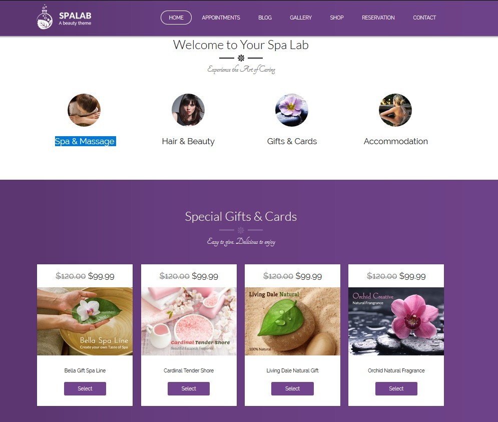 Spa Beaubelle Massage and Beauty Salon Website + Free Hosting