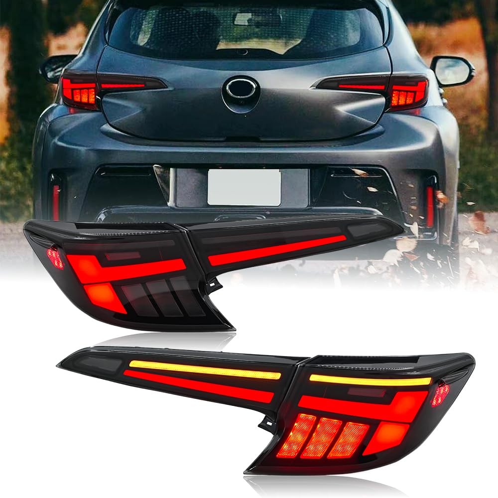 Smoked Tail Lights for 2019-2024 Corolla Hatchback Animation DRL Sequential
