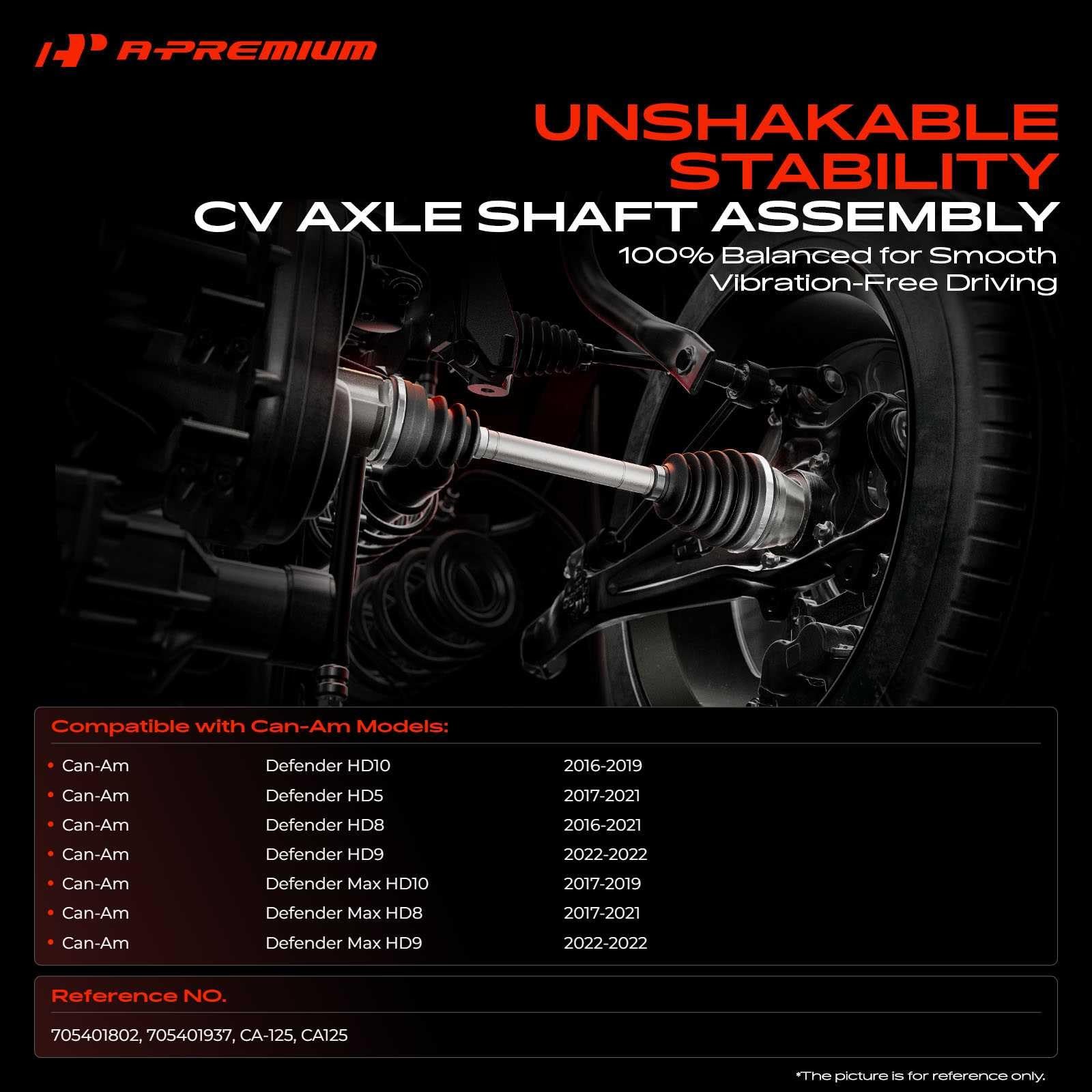 CV Axle Front Left for Can-Am Defender HD5 2017-21 HD8 HD9 HD10 Max #705401802