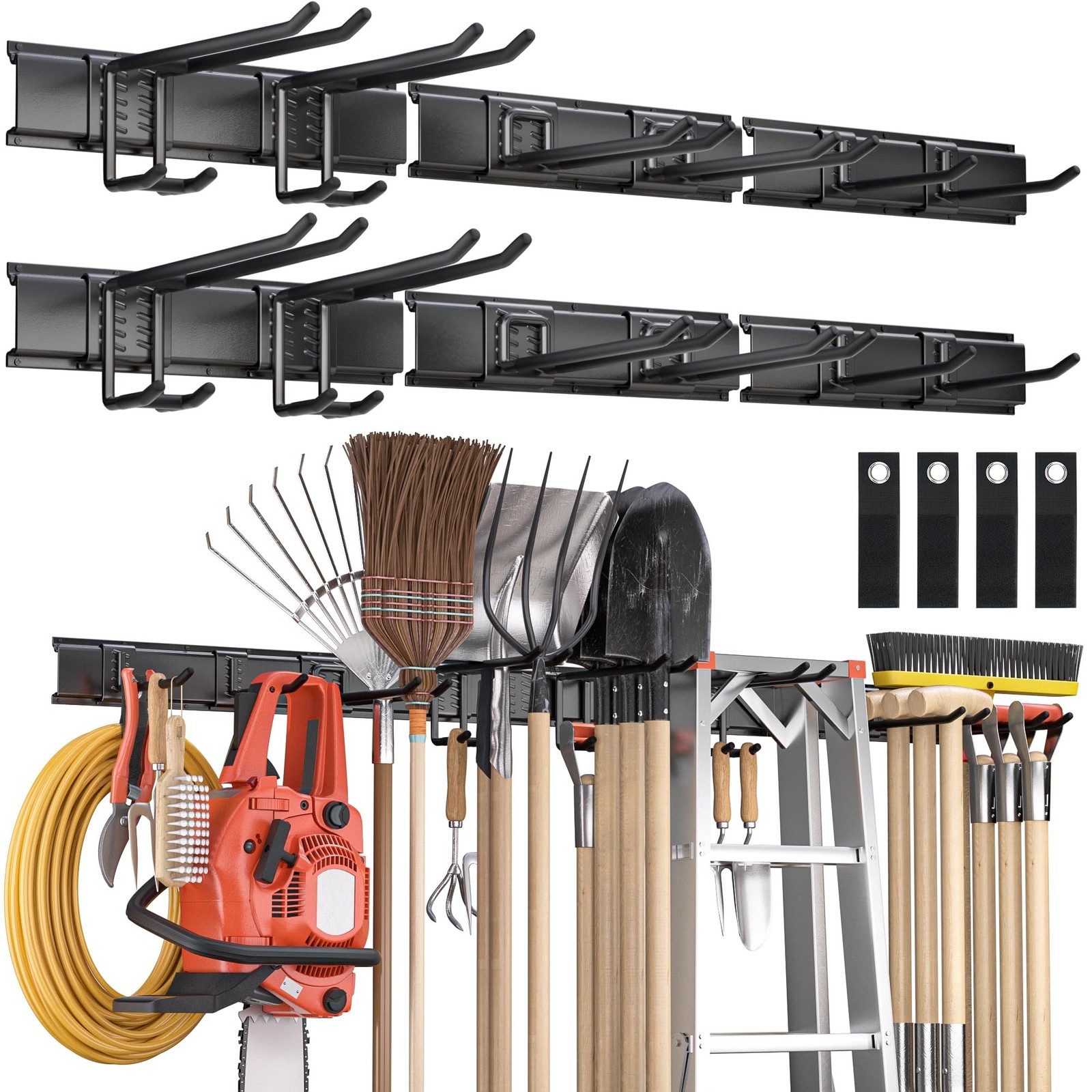 Garden Tool Organizer Wall Mount, 96 inches Tool Storage Rack with Adjustable…