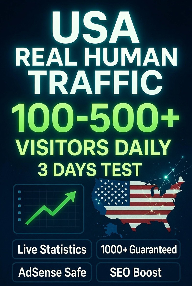 USA High Quality Real Human Traffic with Live Statistics | 3 Days Test Package
