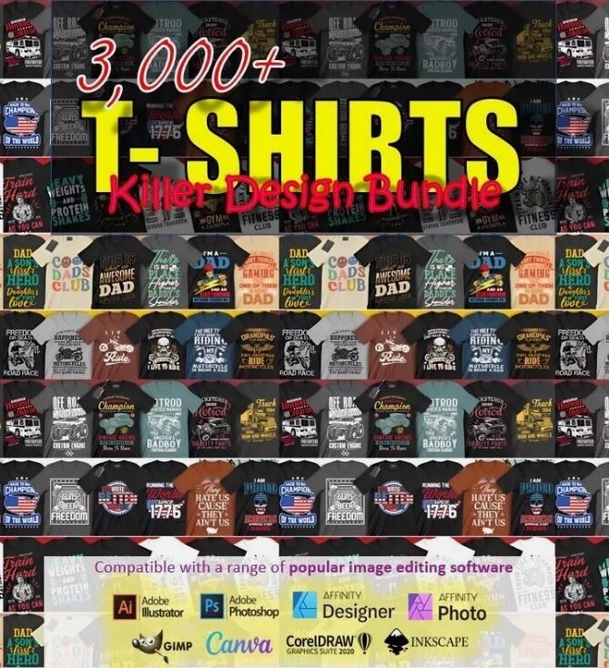 *BEST DEAL* 3000 plus T-Shirts Killer Design Bundle
