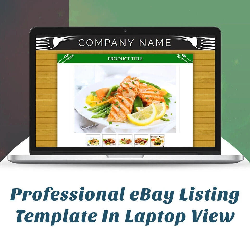 Mobile Responsive eBay Listing Template Auction Gallery Html for Food