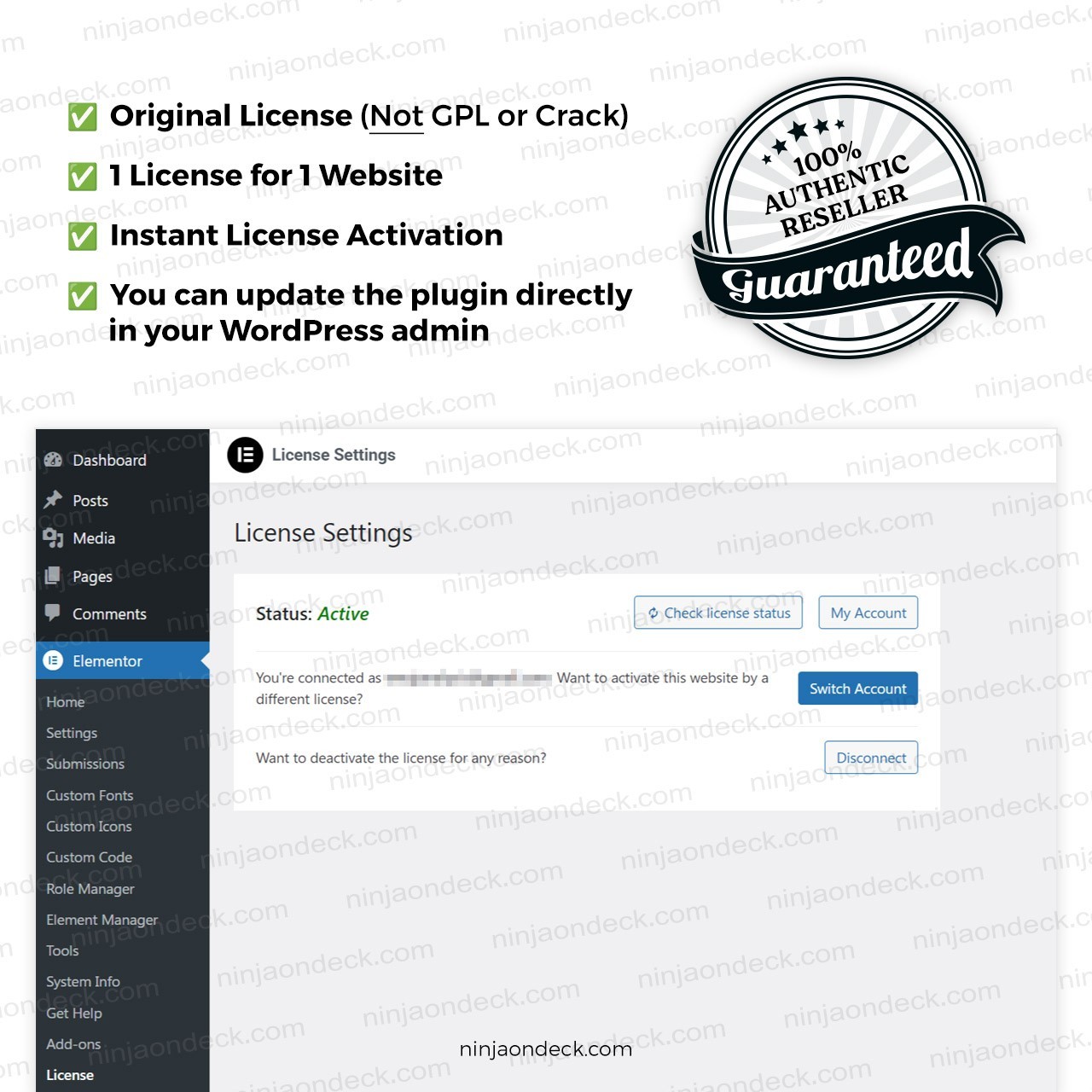 🥷 Elementor Pro Official License ‒ 1-Year / 2-Year