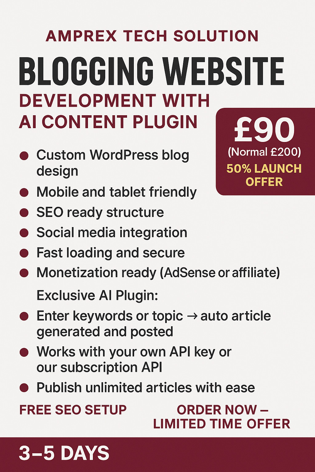 Blogging Website with AI Content Plugin – SEO Ready