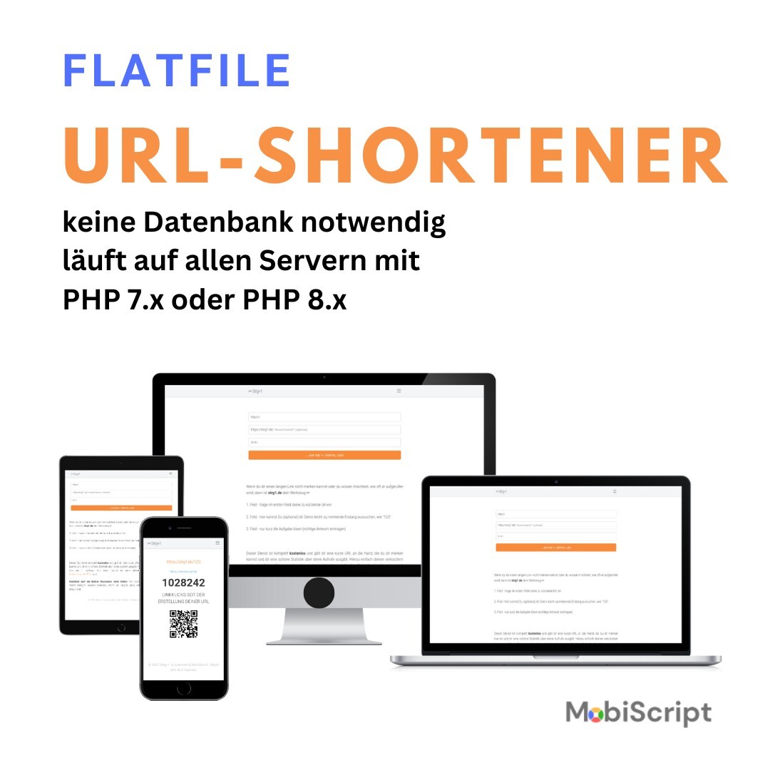 URL Shortener PHP Script (FlatFile CMS without database)