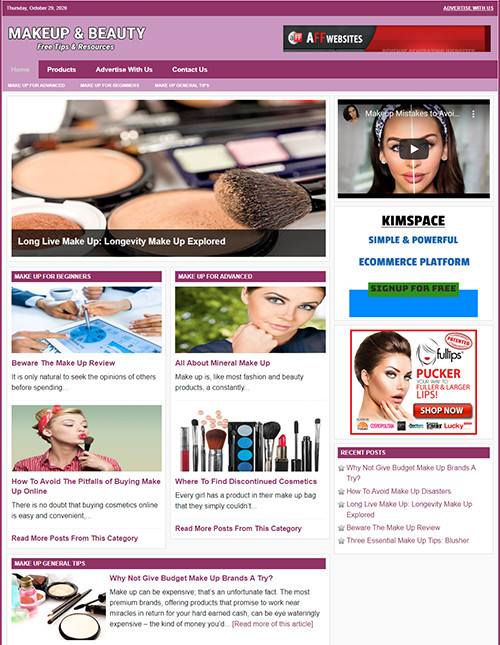 MAKEUP Tips Website Business For Sale – Work From Home Business Opportunity