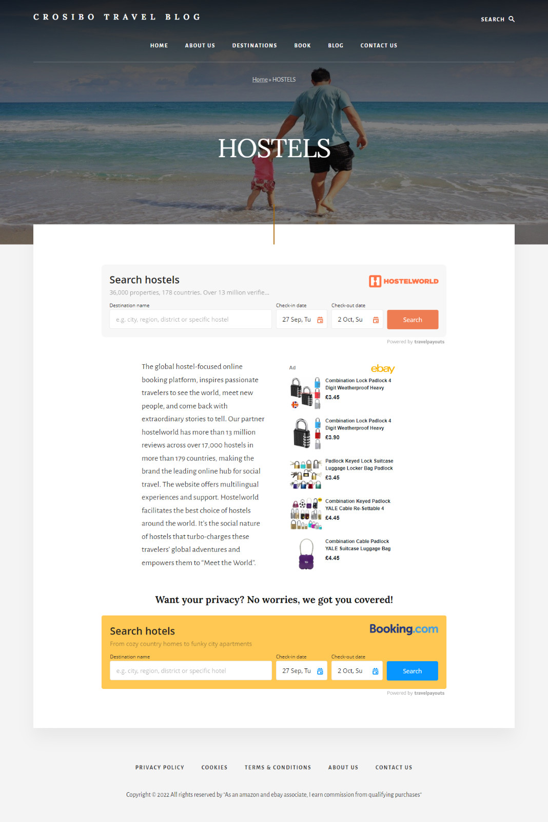 Special offer!-Ready Travel Website – Affiliate System- Ebay Partner & Affiliate