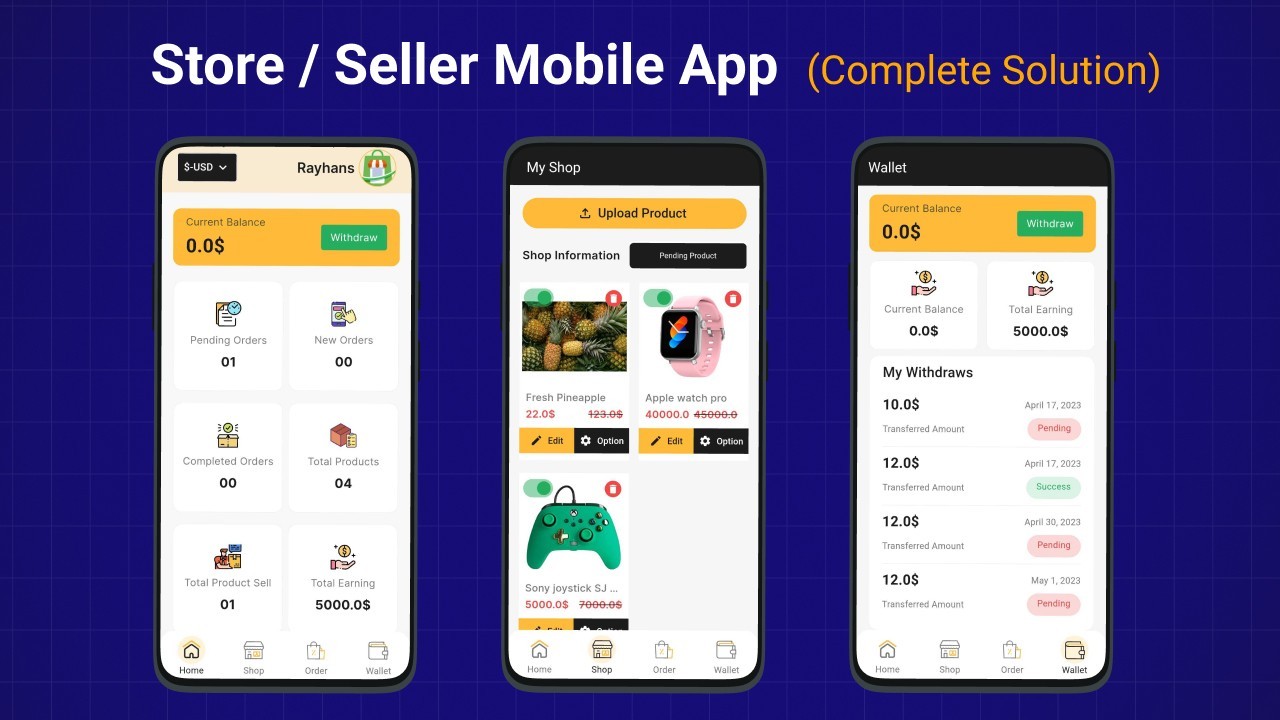 Shopix Multivendor eCommerce Flutter App | Android + iOS | Laravel Admin Panel