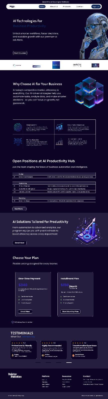 AI Technology Website Template | Business Automation Landing Page | Modern Tech 