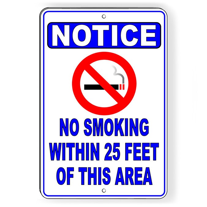 No Smoking Within 25′ Of This Area Metal Sign Or Decal 6 SIZES vaping SNS010