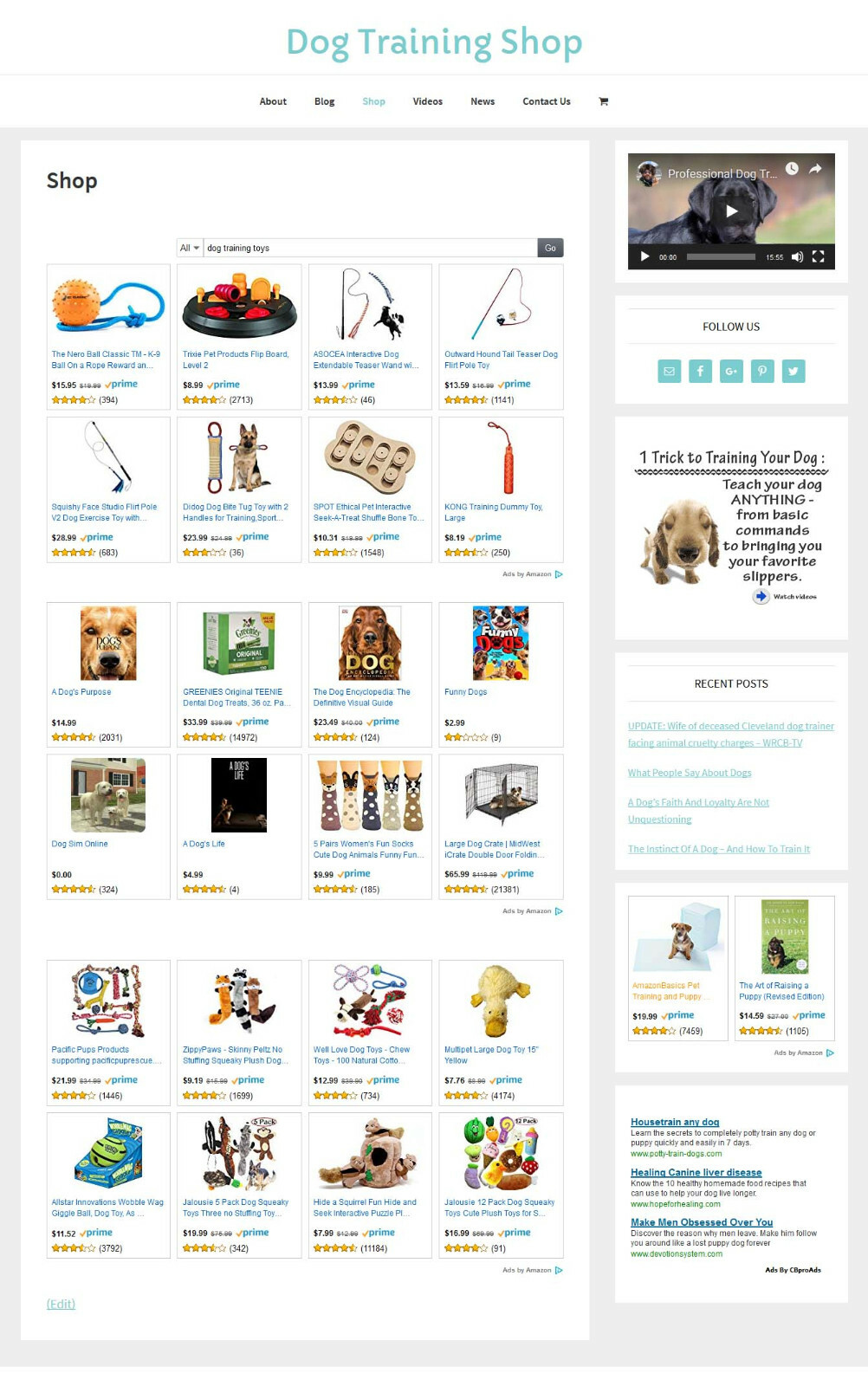 [NEW DESIGN] * DOG TRAINING * store blog website business for sale AUTO CONTENT