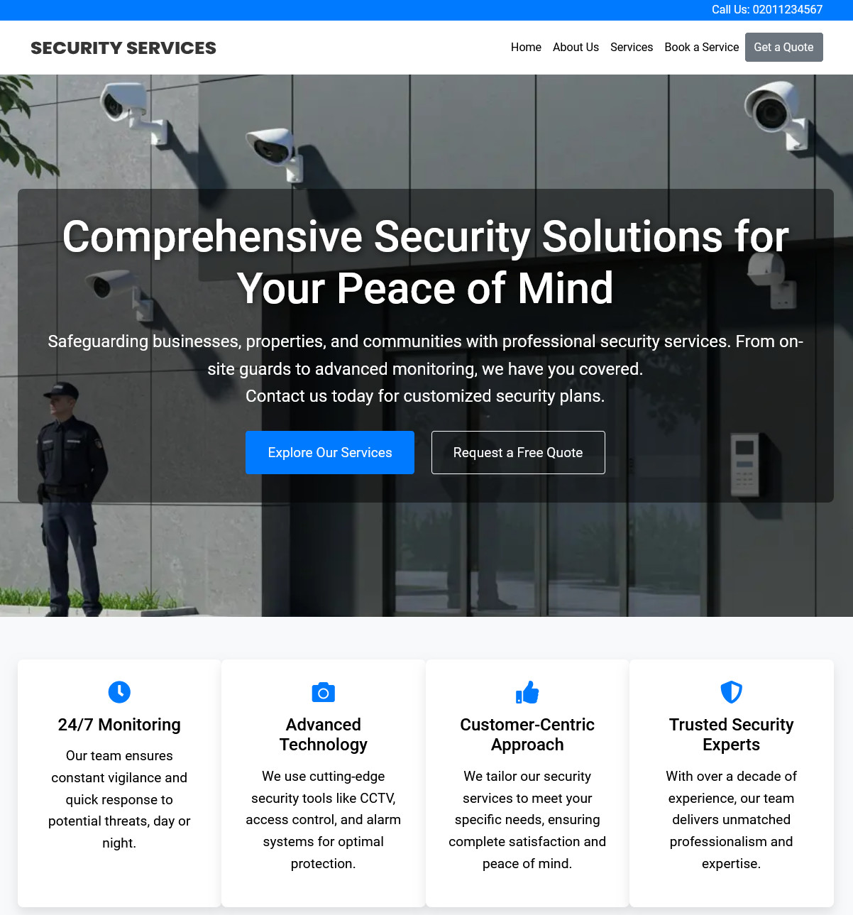 Security Services Business Website for sale | Ready-to-Use Professional Platform
