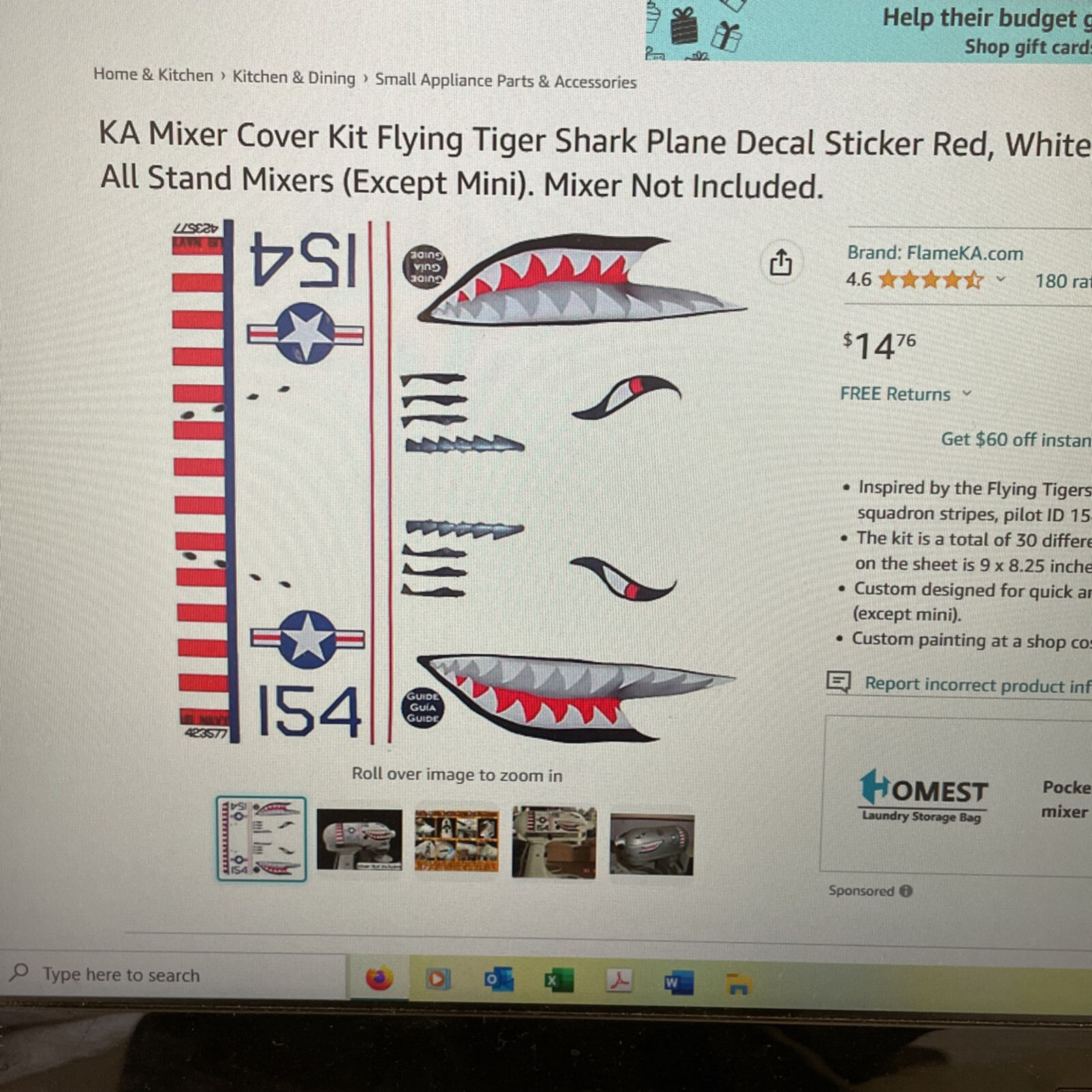 FBA EBAY Business Store Inventory Sale Kitchen Mixer decals with IP PICKUP only