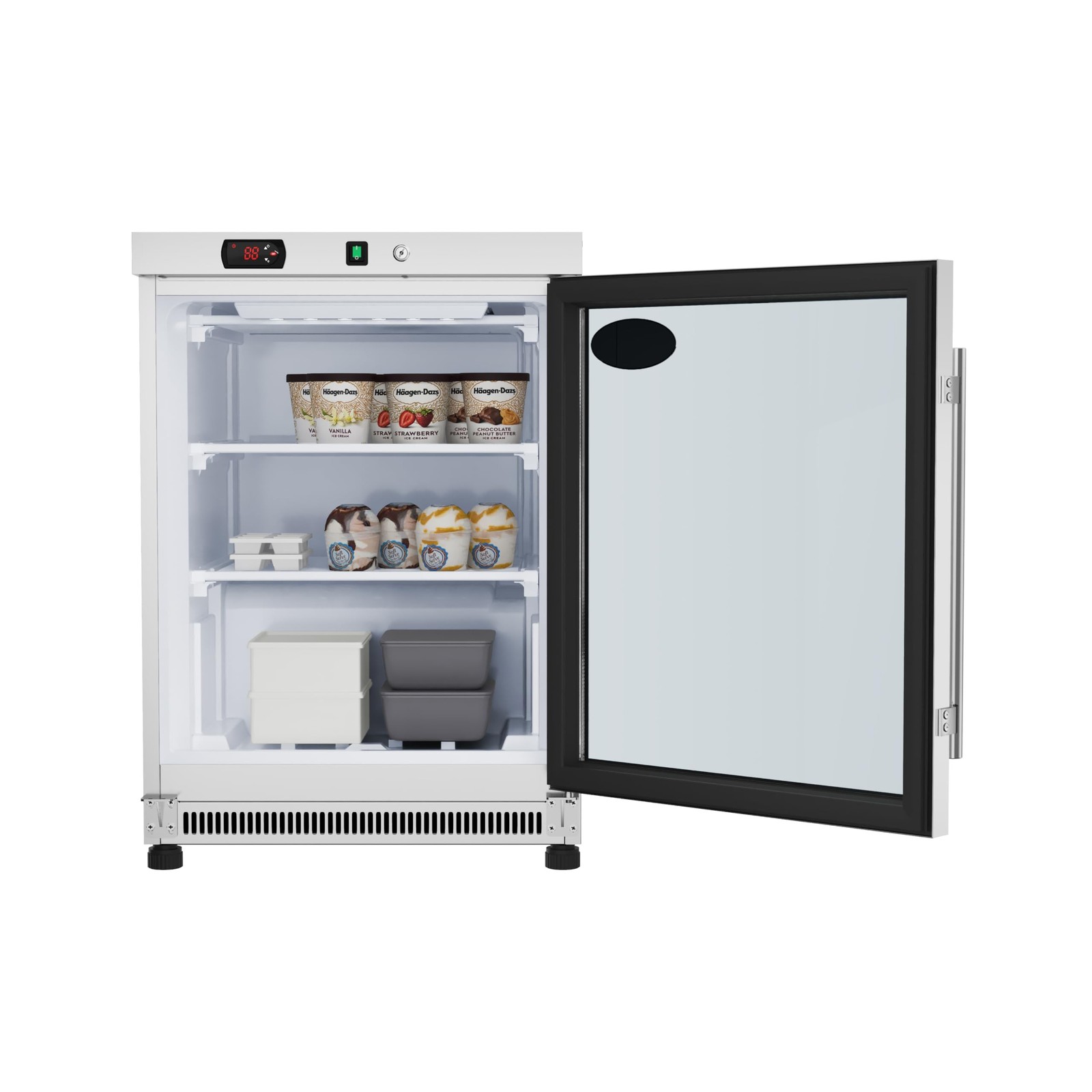 KoolMore 24 in. Commercial Manual Defrost Countertop Display Freezer in White…
