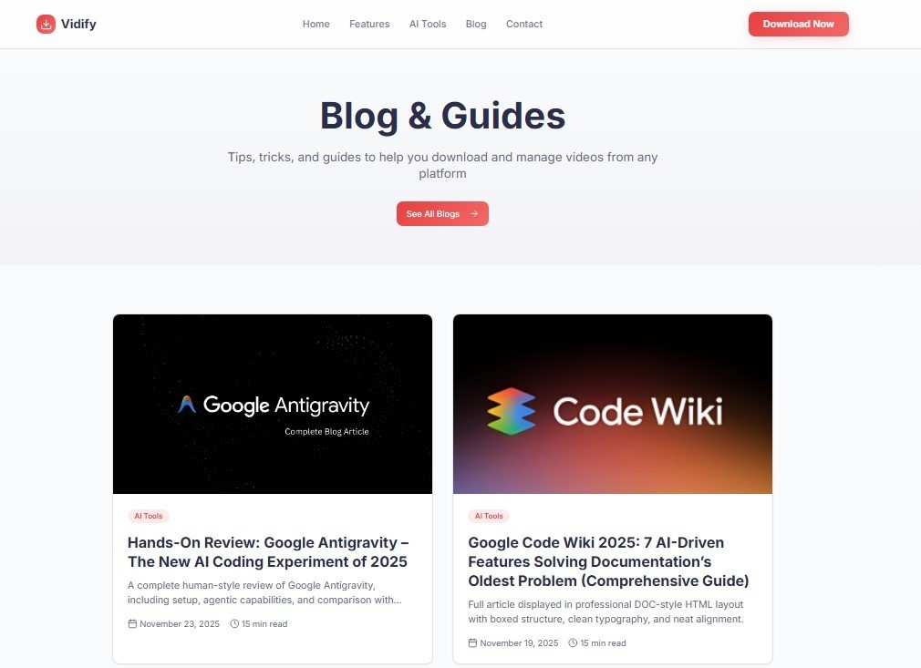 Video Downloader & Blogging Website For Sale: Ready-to-Launch with Installation