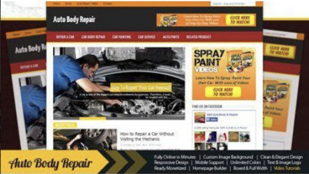 🥇 Turnkey Auto Body Repair Niche Blog Website
