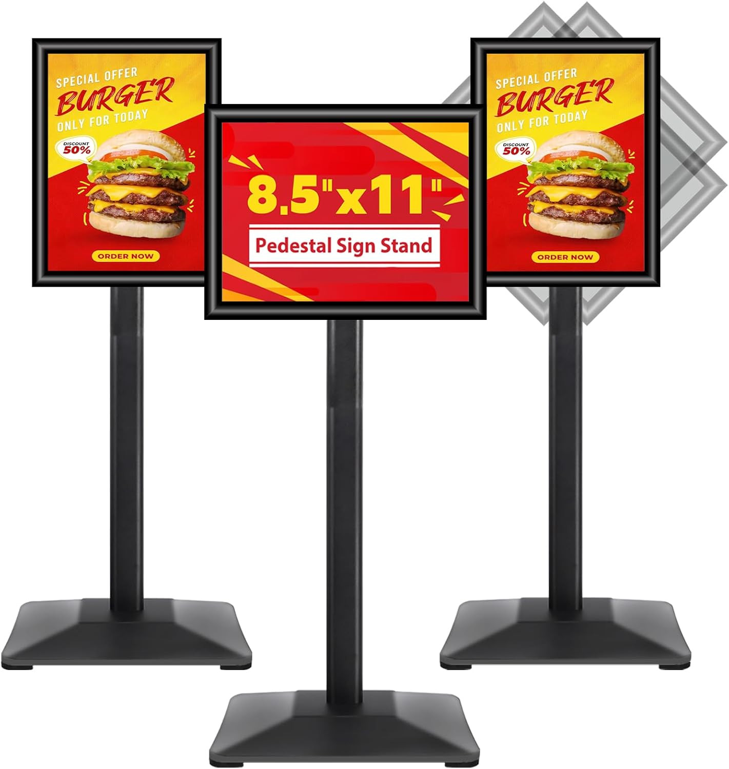 Business & Store Sign Holders 8.5X11Inch 3Pack Adjustable Floor Standing Sign Ho