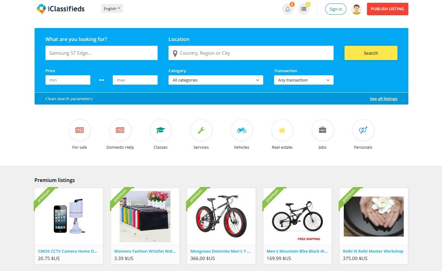 Online Free Advertising Classifieds Website, Free Install + Hosting