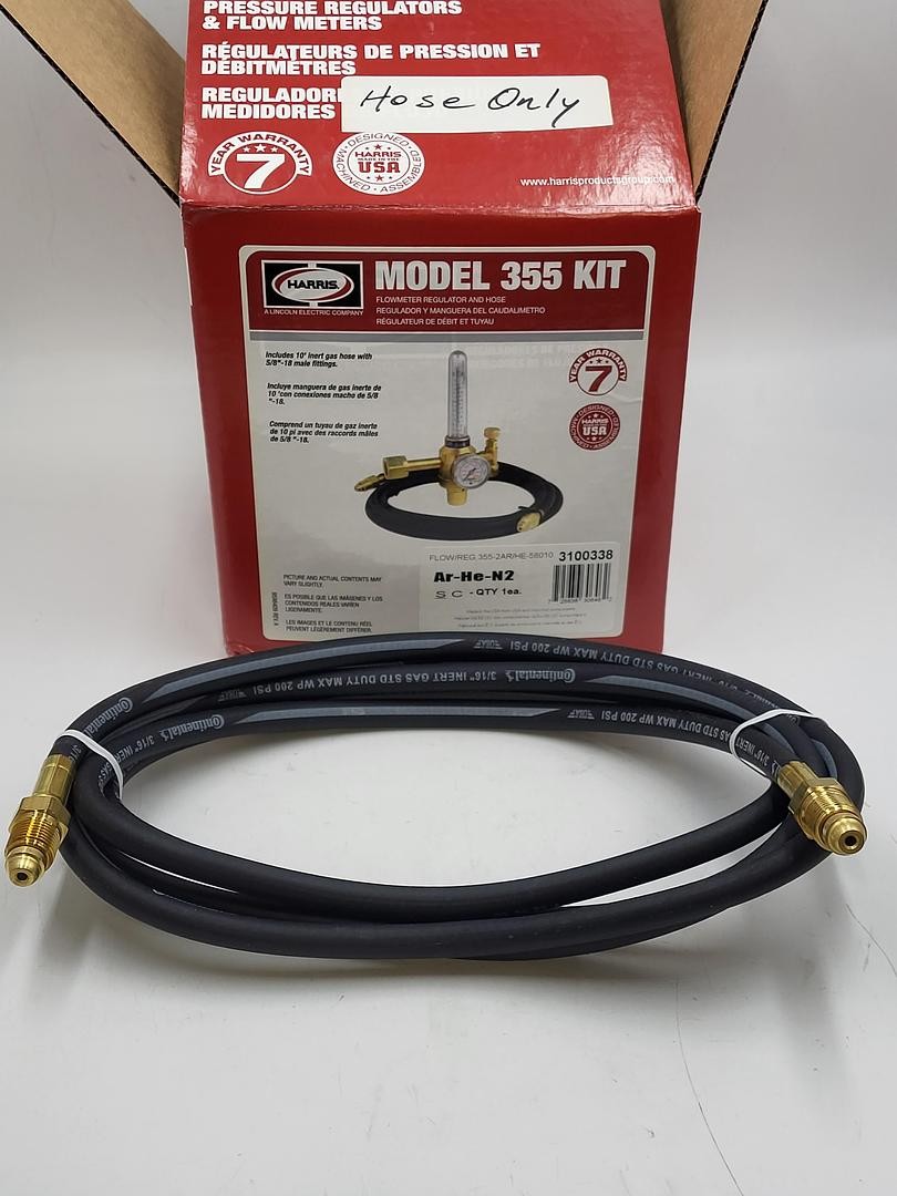 Harris (Continental brand) 10′ 3/16″ inert gas hose ONLY *New in box* 200 PSI
