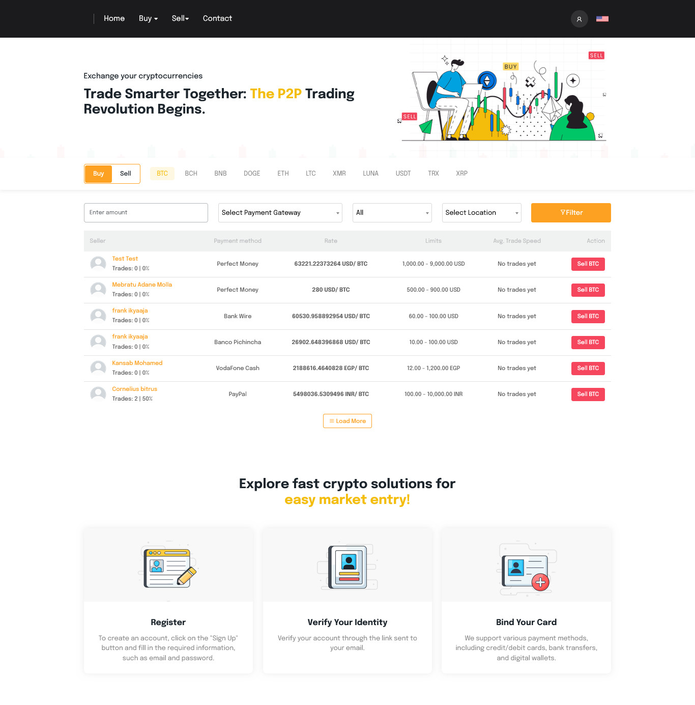 CryptoLocal – P2P Crypto Exchange Platform | PHP Laravel Peer Trading Marketplce