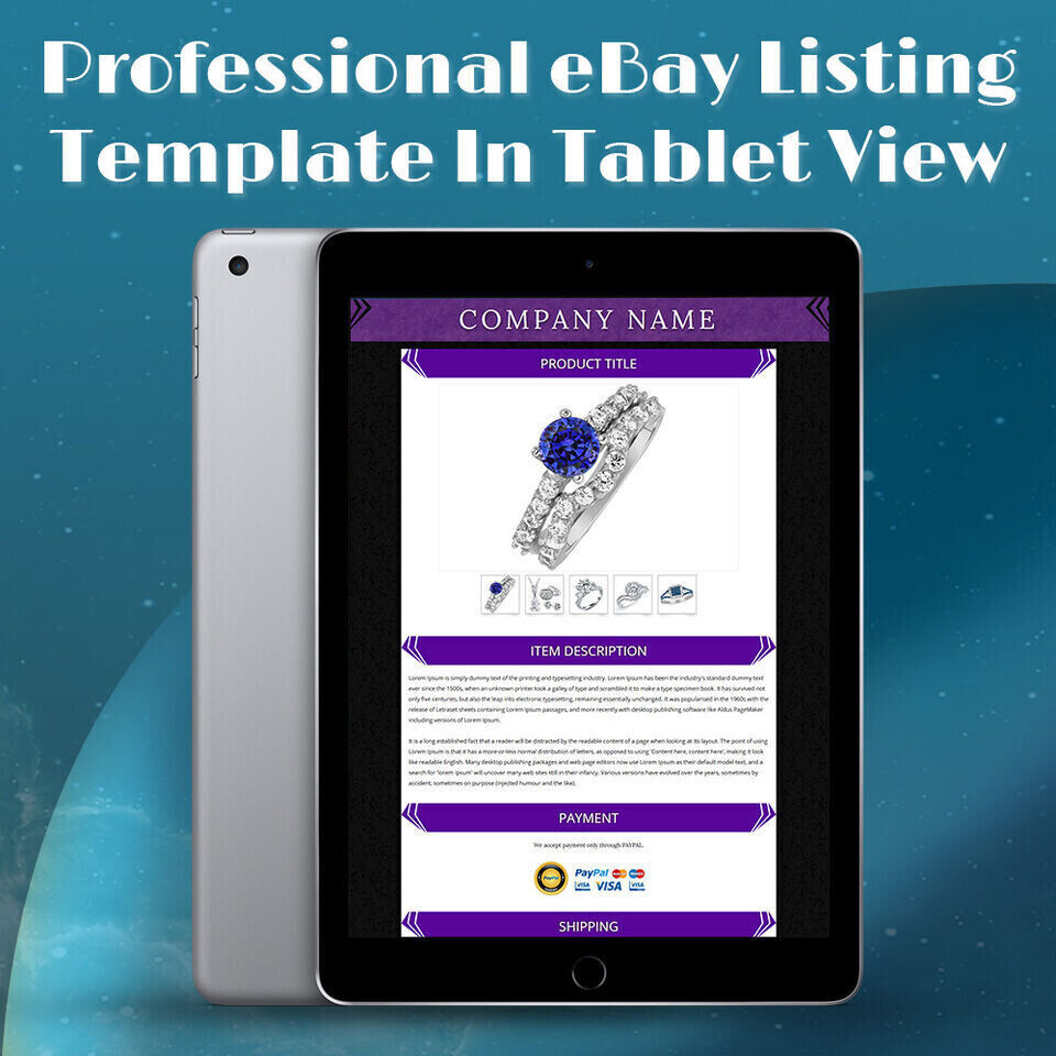 eBay Listing Templates Mobile Responsive HTTP 2019 Secure for Jewelry Watches