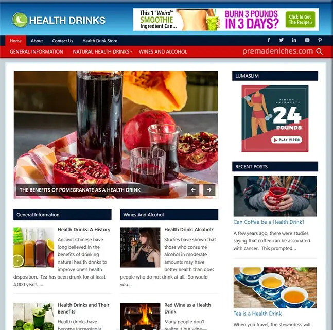 Health Drinks Affiliate Site with Excellent Design – Make Money Online Business
