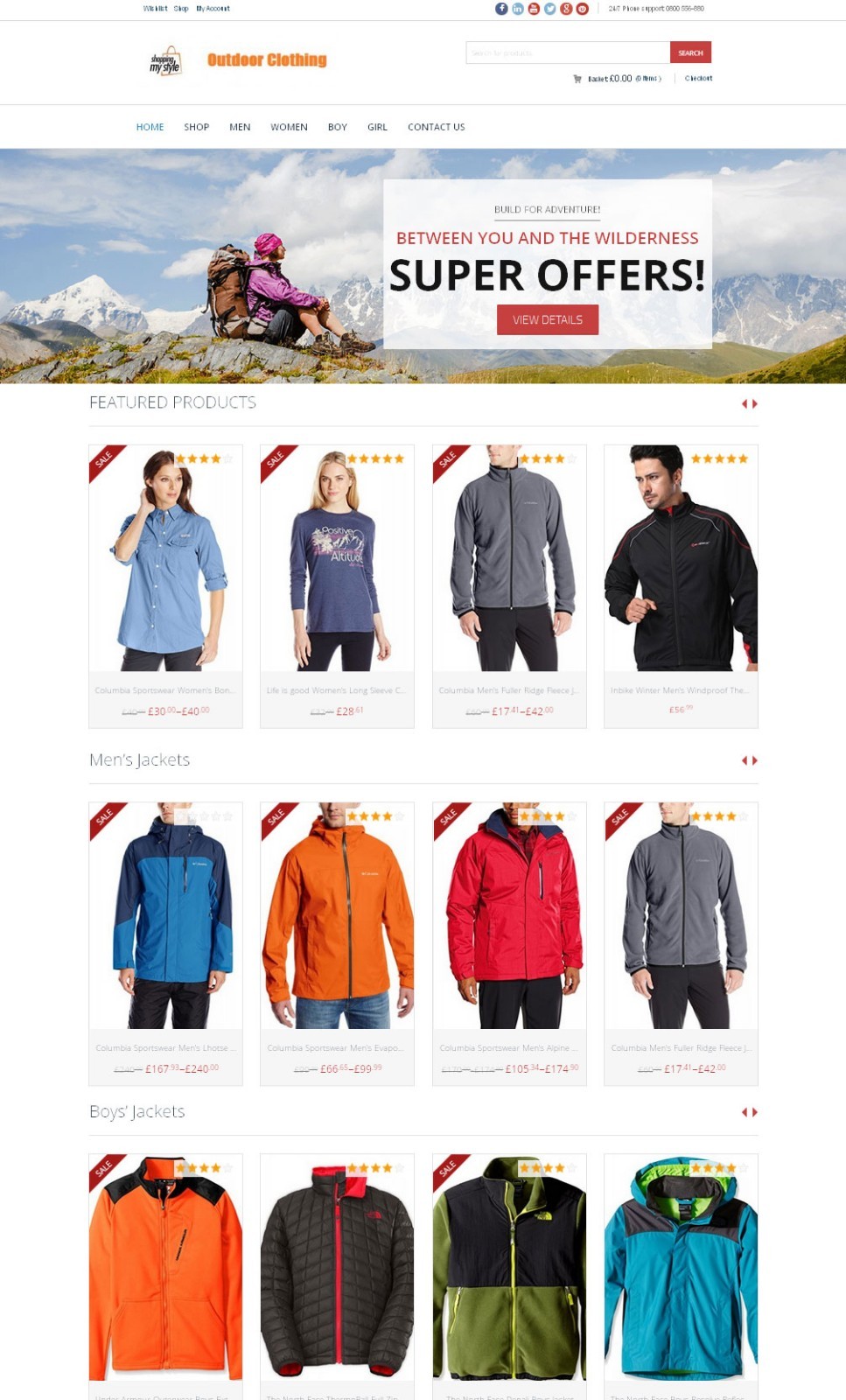 Outdoor Clothing Store, Custom Amazon Affiliate Website + Free Install&Hosting