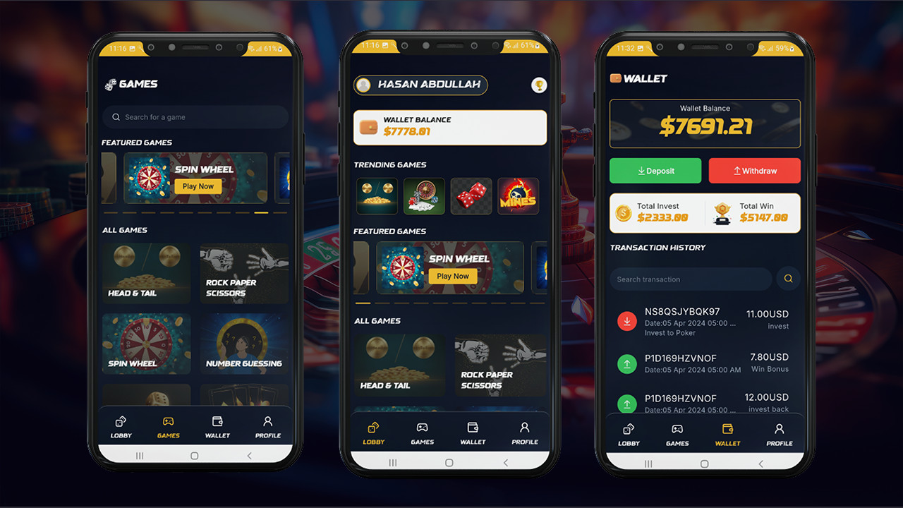 Luckora Flutter Casino Game App | Android & iOS | Full Solution | Laravel Admin