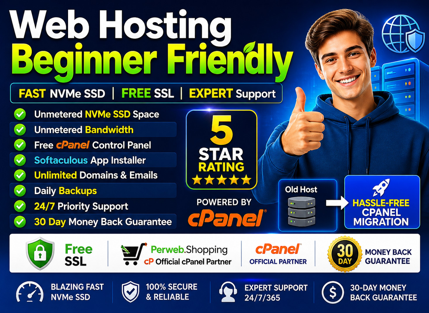 Web Hosting Beginner Friendly – ⚡Unlimited SSD, Free SSL, 24/7 Help | $14.99/Yr