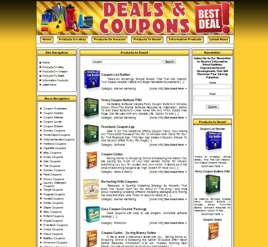 COUPON WEBSITE. FREE DOMAIN NAME.