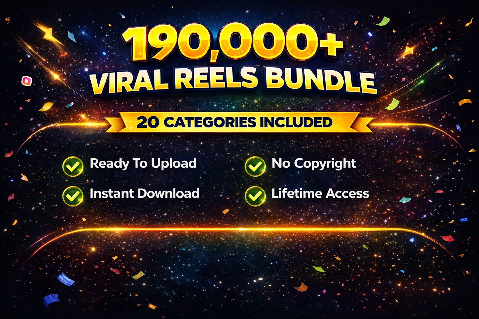 190,000+ Viral Reels Bundle, 20 Categories, Digital download