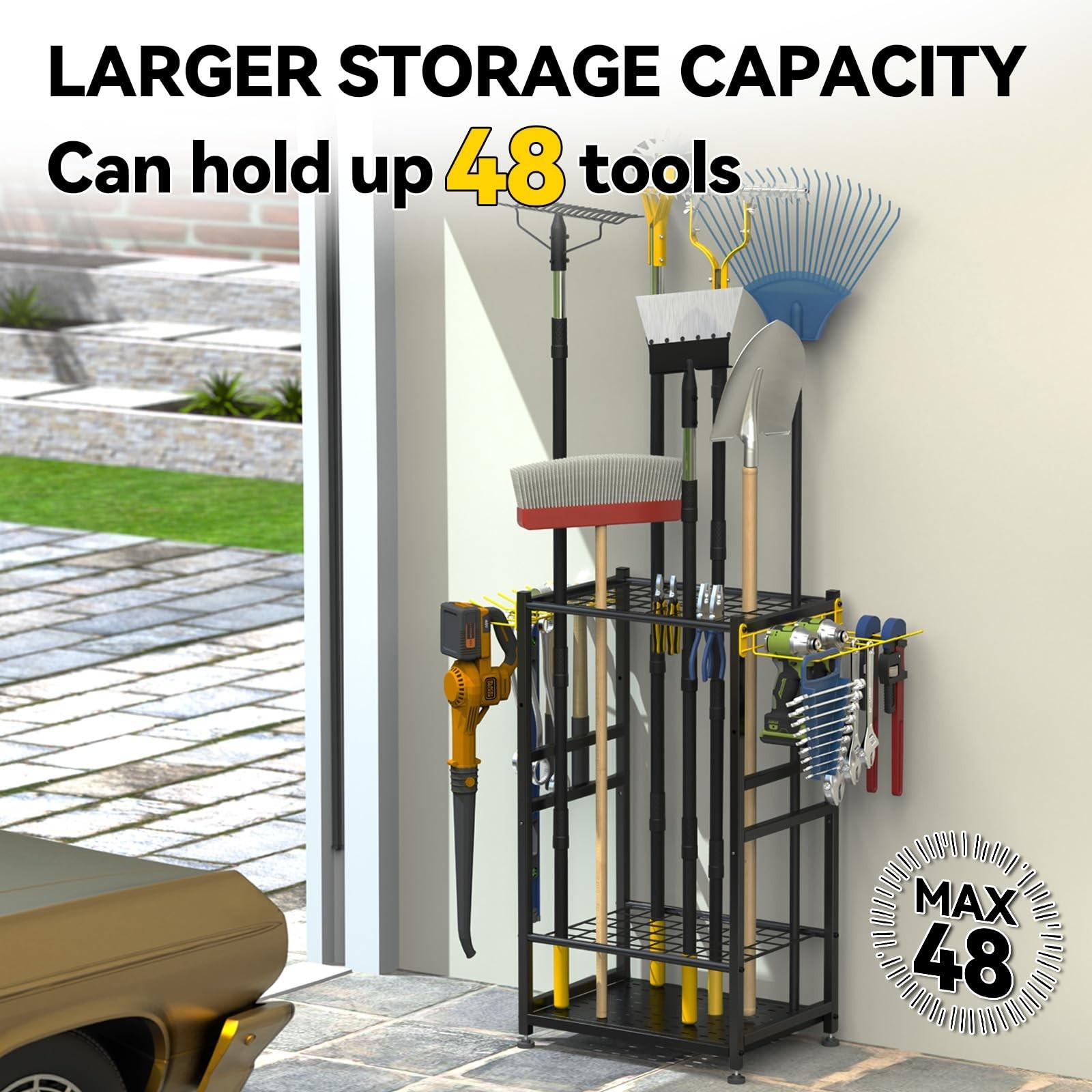 Garden Tool Organizer, Up 48 Long Handle Tool, Garage Storage and Organizatio…