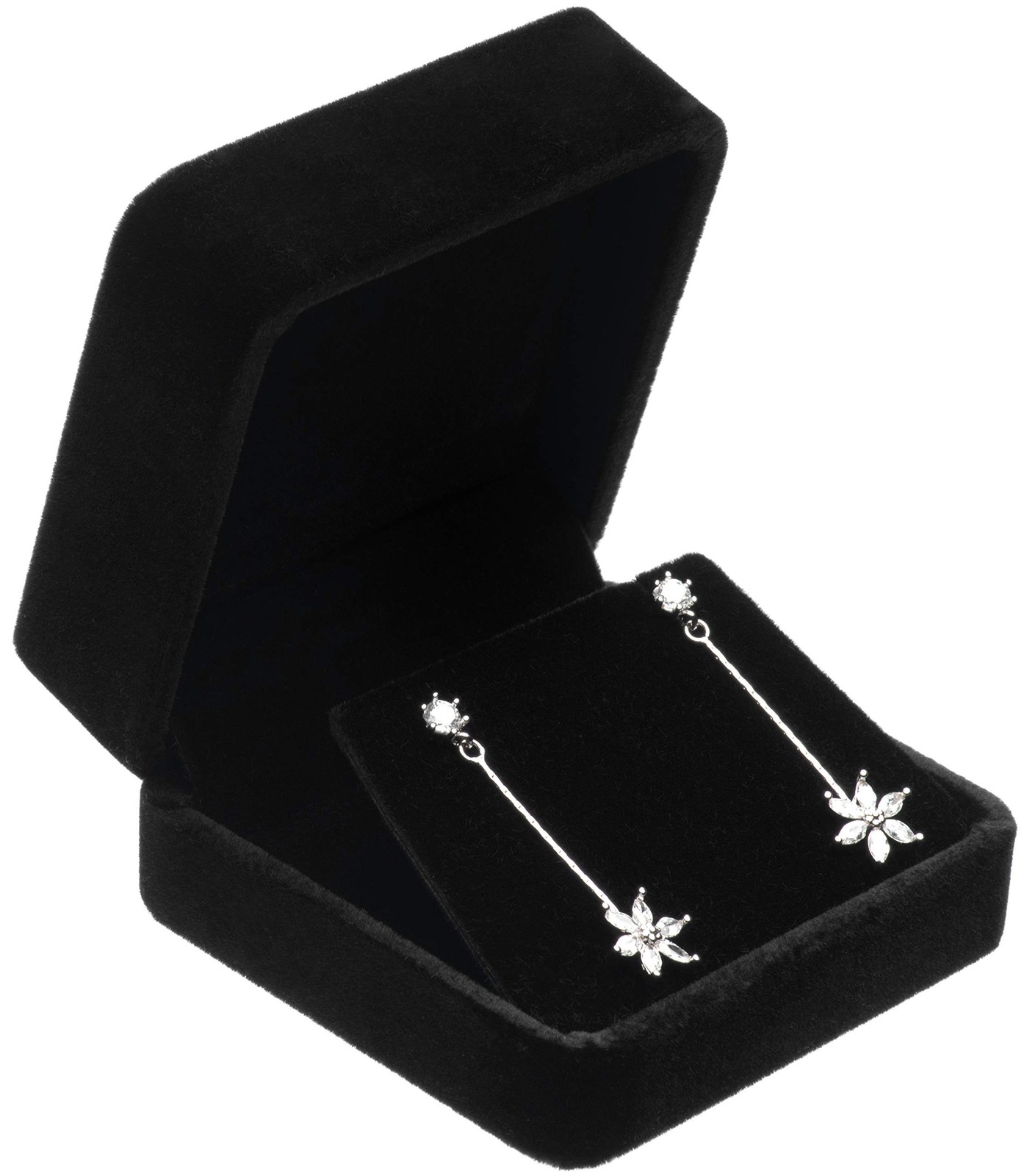 Velvet Earring Gift Boxes Jewelry Box (Black) Black