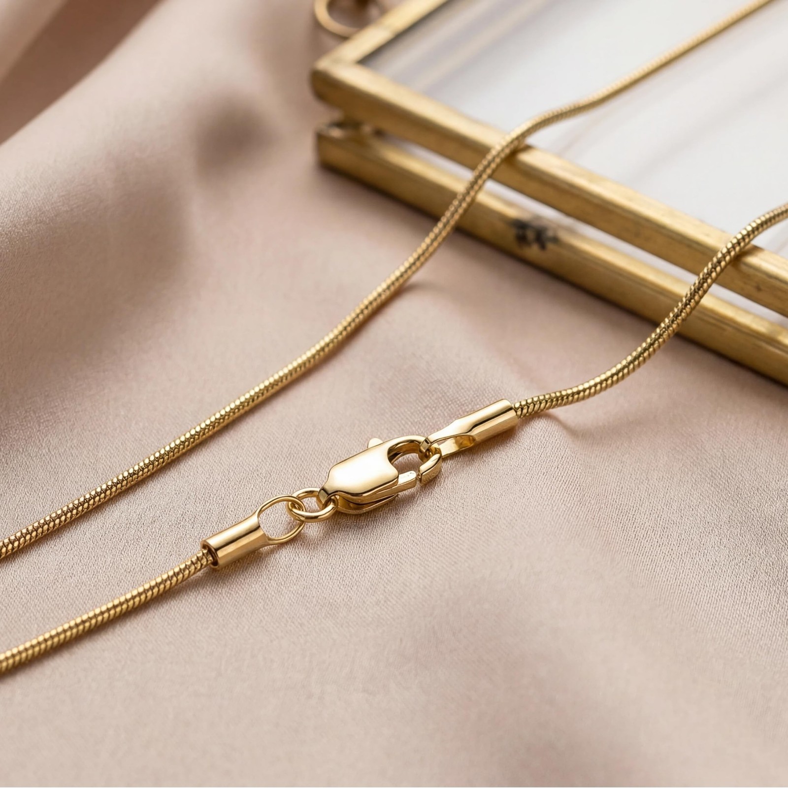 14K Gold Snake Chain Necklace Gold Chain for Women 14K Gold Necklaces for Wom…
