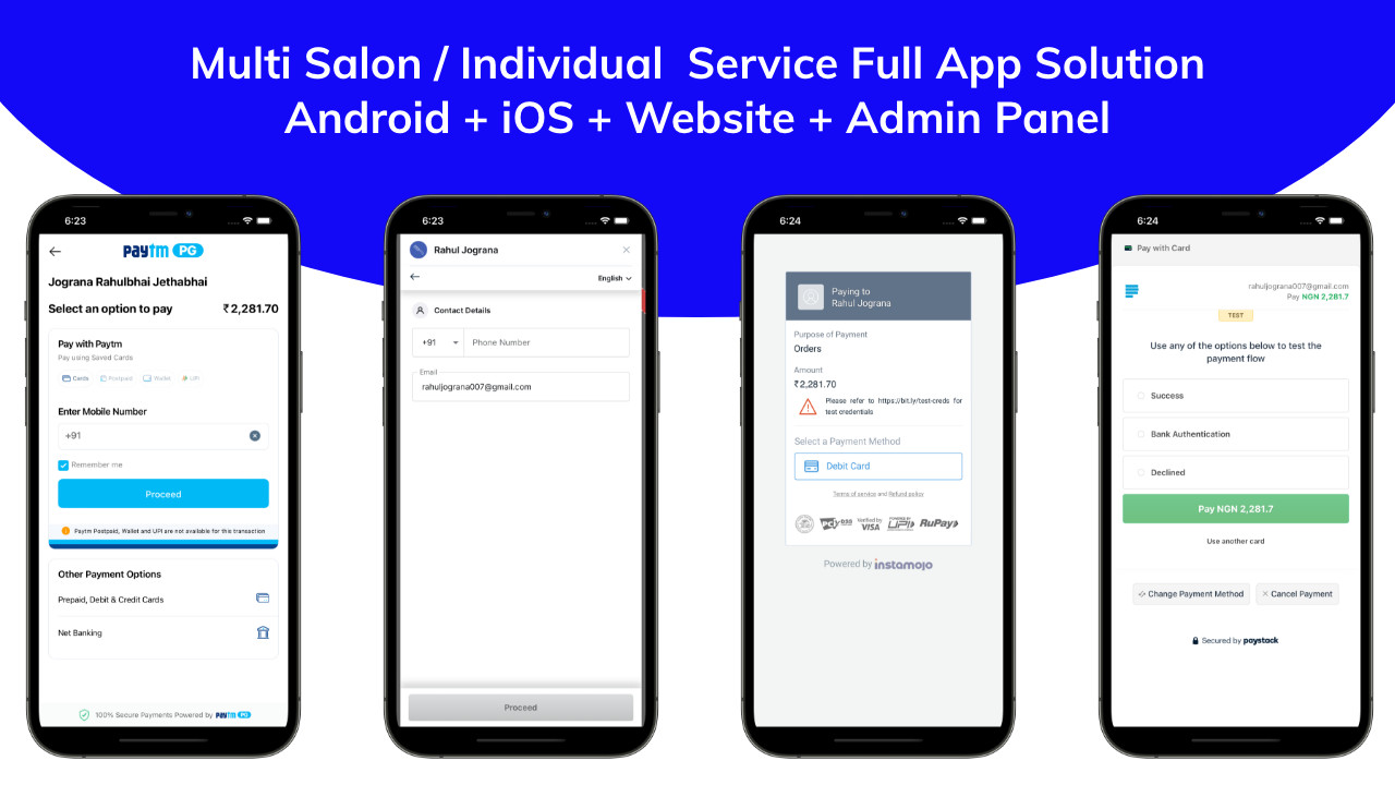 Multi Salon Booking Appointment Flutter App | Android + iOS | Laravel Backend